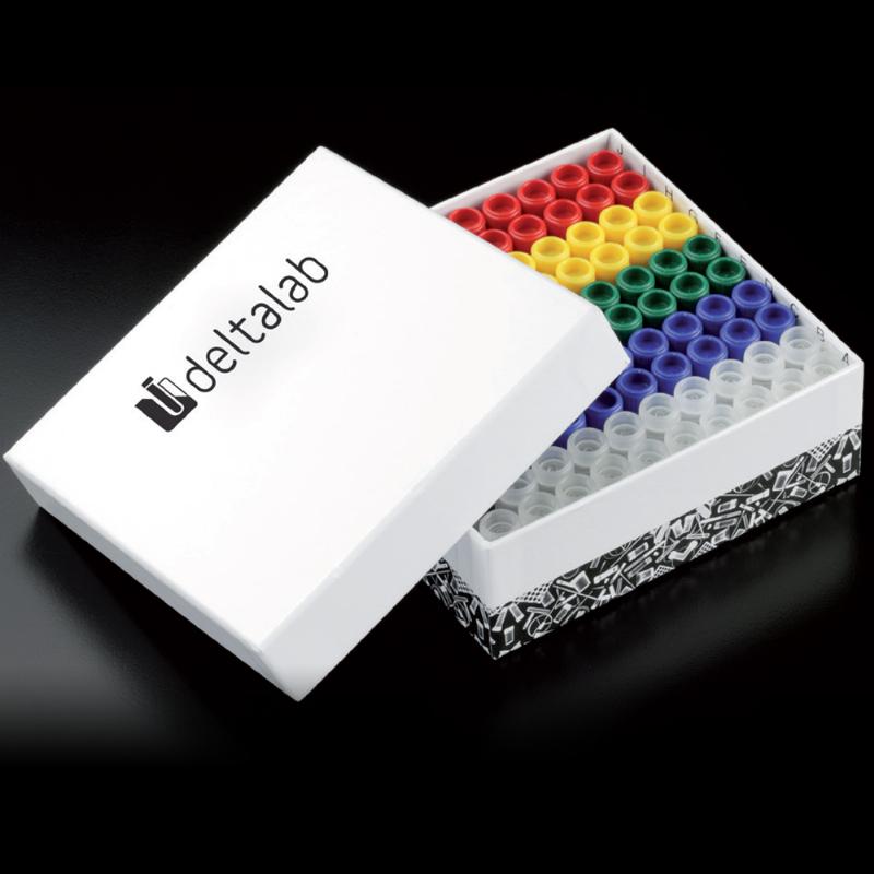 Кріопробірки 2ml, з Cryoinstant та 25 пористими бусинами, з різнокольоровими кришками, ДЕЛЬТАЛАБ